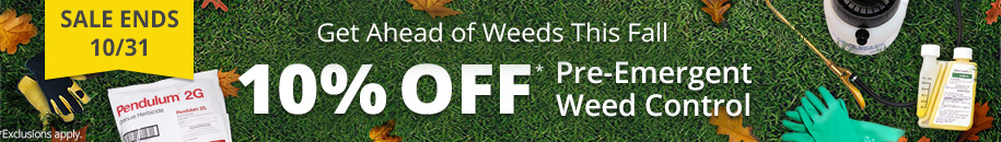 10% Off Pre-Emergent Weed Control Sale Ends 10/31