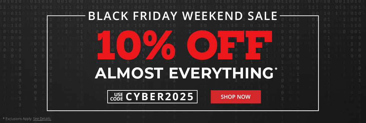 Black Friday Weekend 10% Off Almost Everything* Use code: CYBER2025 *Exclusions Apply