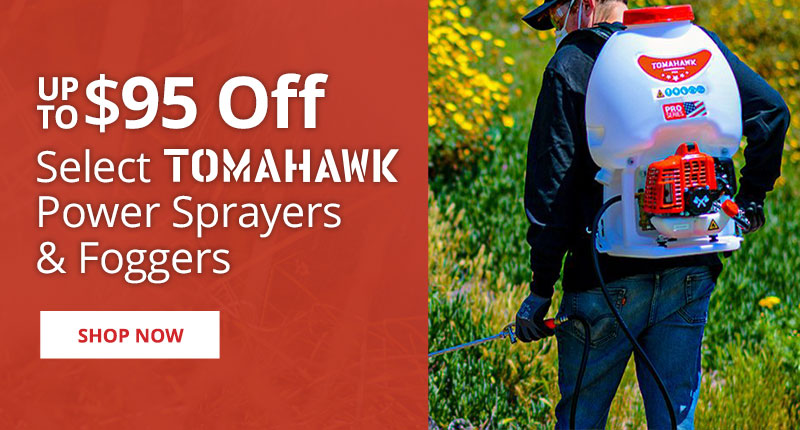 Up to $95 Off select Tomahawk power backpack sprayers and foggers