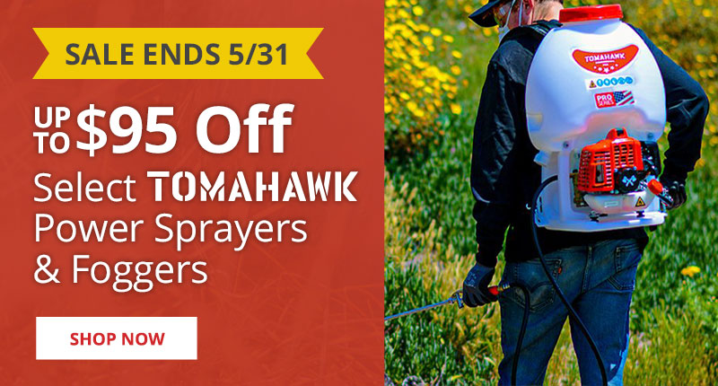 Up to $95 Off Select Tomahawk Power Backpack Sprayers and Foggers -Sale Ends 5/31