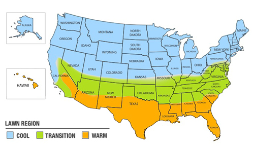 lawn grass regions in US