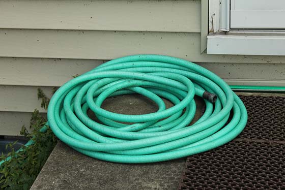 Image of a coiled garden hose