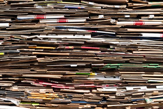 Image of stacked flattened cardboard