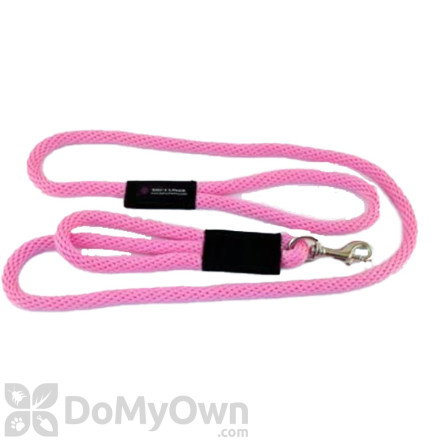 Soft Lines 2 Handled Sidewalk Safety Dog Snap Leash 1 / 2" Diameter x 10' Hot Pink