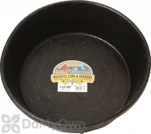 Miller Feed Pan, Rubber, Black, 8 qt