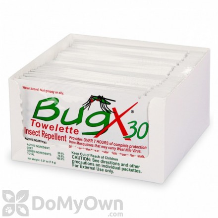 BUG X 30 Insect Repellent Towelettes