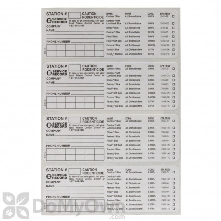 Protecta Bait Station Service Label Sheet (12 labels)