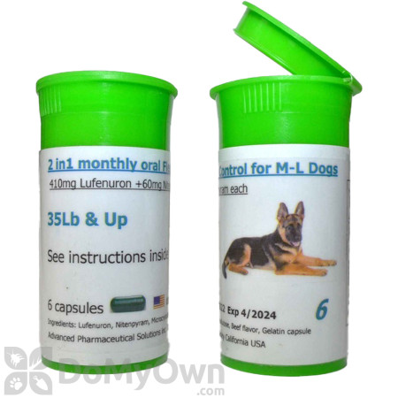 2 In 1 Monthly Oral Flea Control Capsules for Medium and Large Dogs