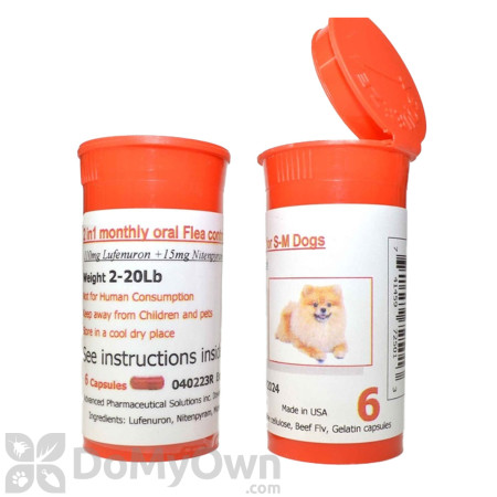 2 In 1 Monthly Oral Flea Control Capsules for Small and Medium Dogs