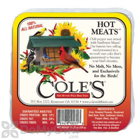 Coles Wild Bird Products Hot Meats Suet HMSU (12 cakes)