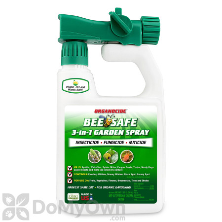 Organocide Bee Safe 3-in-1 Garden Spray RTS Quart With Hose End Attachment