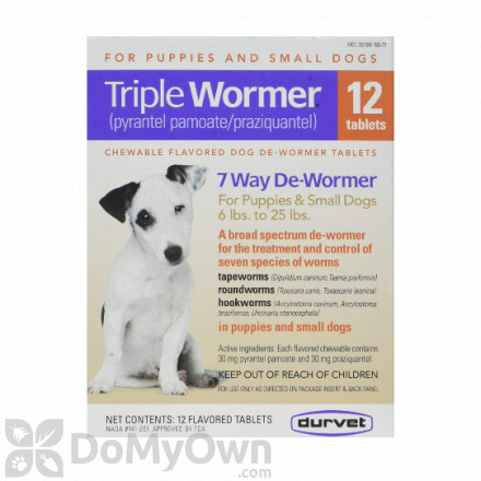 Durvet Triple Wormer Puppy and Small Dogs - 12 ct