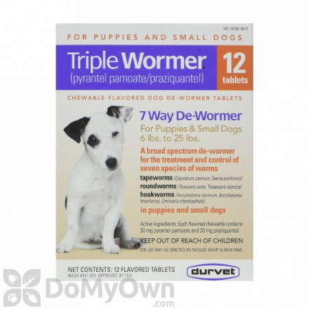 Durvet Triple Wormer Puppy and Small Dogs - 12 ct