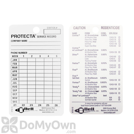 Protecta Service Record Cards
