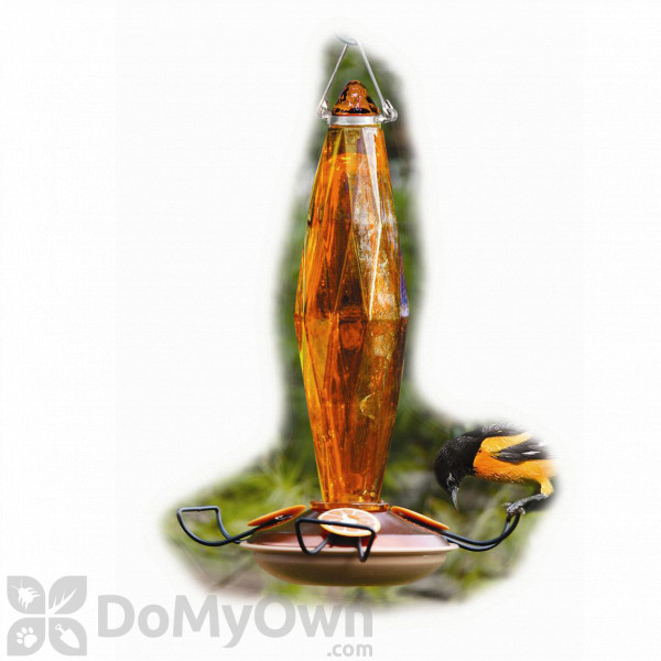 Woodlink Audubon Jewel Cut Glass Amber Colored Oriole Feeder Nao8