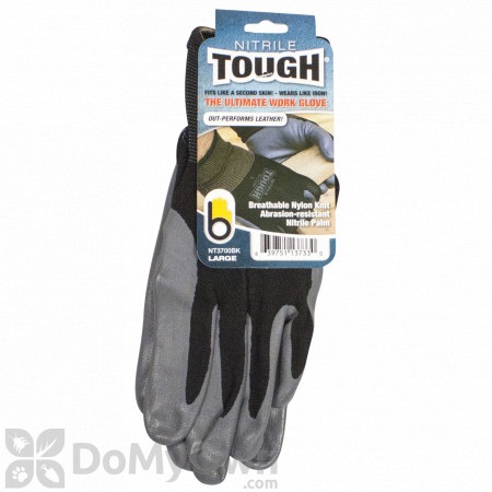 LFS Bellingham Nitrile Tough Gloves - Black Large