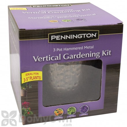Pennington 3 Pot Hammered Metal Vertical Gardening Kit 