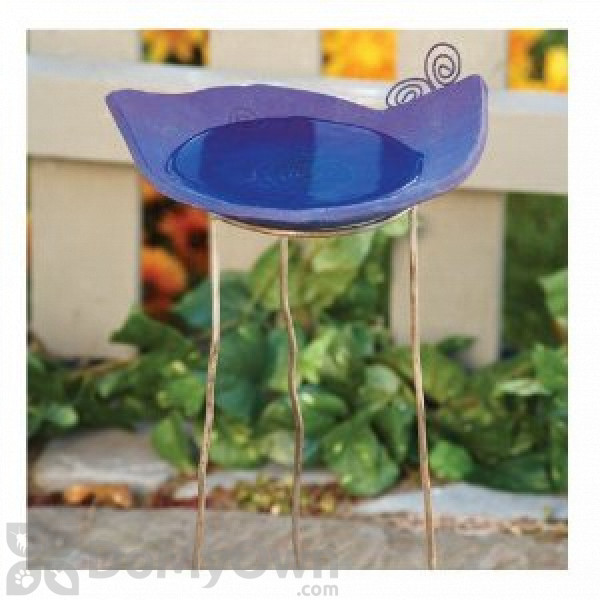Ancient Graffiti Bird Bath Bird Feeder Standing Bird Blue Ag17021