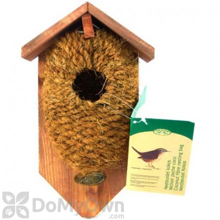 Best For Birds Nest Pocket Coconut Fiber Bird House with Roof (BFBNKBC)