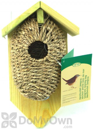 Best For Birds Nest Pocket Sea Grass Bird House with Roof (BFBNKBS)