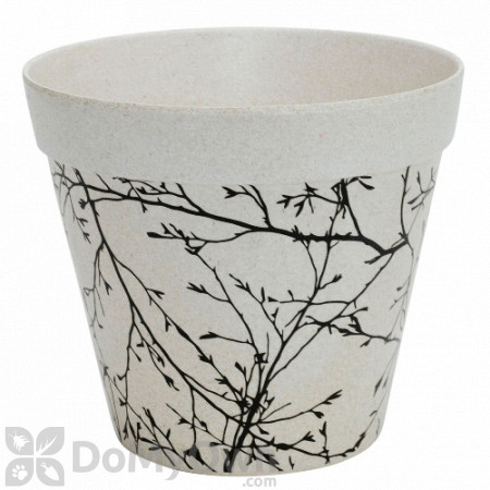 Bloem Eco Pot Planter Antique White with Black Whimsical Pattern - 7.5 in.