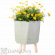 Bloem Eco Self-Watering Modern Planter Pot with Wood Leg Stand