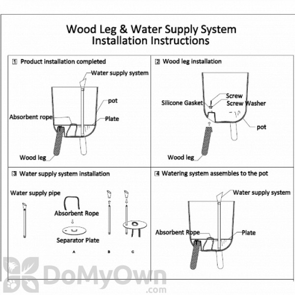 Bloem Eco Self-Watering Modern Planter Pot w/Wood Leg Stand Bloem Eco Self-Watering Modern Planter Pot w/Wood Leg Stand