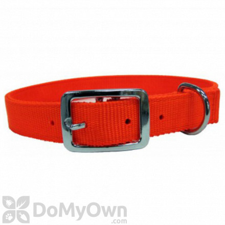 Boss Pet PDQ 1 in. x 18 in. Double Nylon Collar - Neon Orange