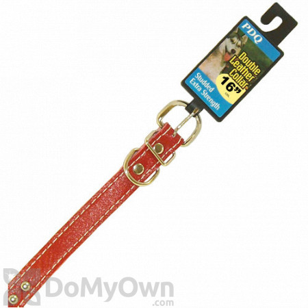 Boss Pet PDQ Double Studded Leather Collar 1/2 in. x 14 in.