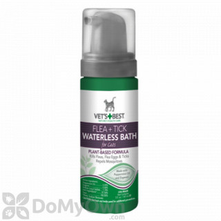 image of Vets Best Flea and Tick Waterless Bath Foam Dry Shampoo for Cats