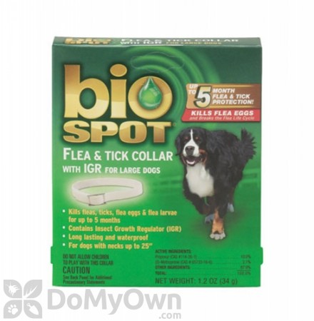 Bio Spot Flea and Tick Collar with IGR for Large Dogs