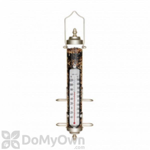 Conant Custom Brass Grande View Bird Feeder Thermometer Satin
