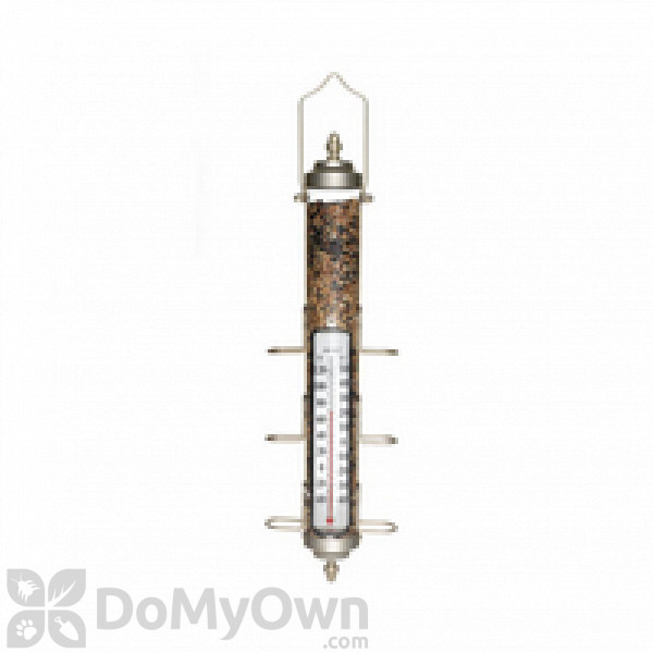 Conant Custom Brass Grande View Bird Feeder Thermometer Satin Ni