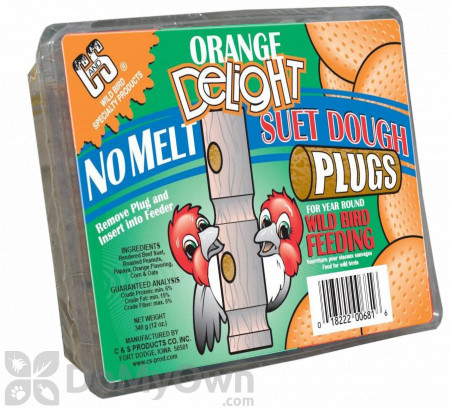C&S Products Orange Delight No-Melt Suet Dough Plugs (681)