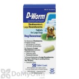 D-Worm Dog Dewormer Hookworms & Large Roundworms Tablets - Large Dogs