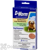 D-Worm Dog Dewormer Hookworms & Large Roundworms Chewable Tablets Large Dogs