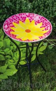 Evergreen Enterprises Bright and Cheerful Daisy Mosaic Bird Bath with Stand (2GB225)