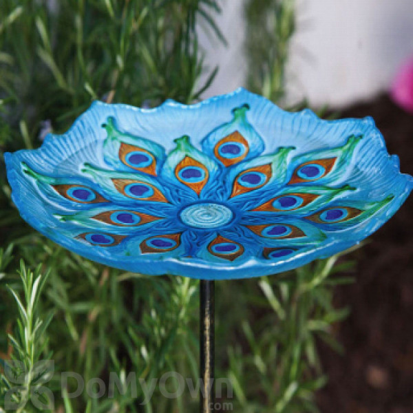 Evergreen Enterprises Peacock Bird Bath on Stake (2GB209)