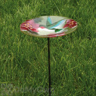 Evergreen Enterprises Hummingbird Glass Bird Bath with Stake (2GM314)