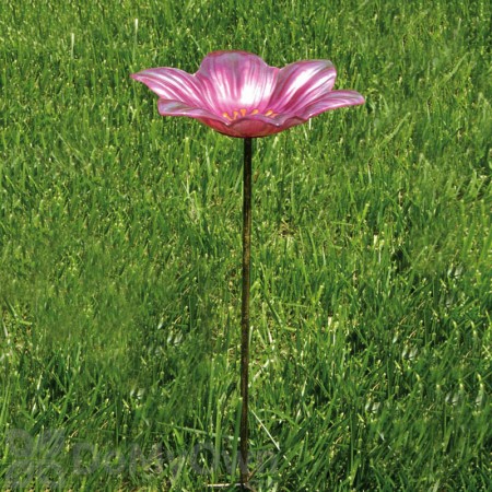 Evergreen Enterprises Fluted Floral Bird Bath with Stake (2GM323)