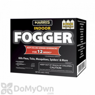 image of Harris Fogger Indoor Kills Roaches Fleas Ticks Mosquitoes and Spiders - 3 pack