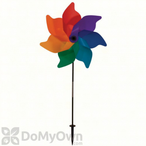 In The Breeze Rainbow Poly Petal Spinner Ground Decor 18 in. (IT