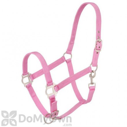 Tough - 1 Nylon Horse Halter with Satin Hardware - Pink