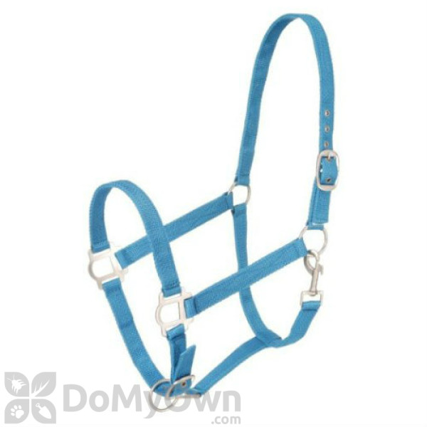 Tough - 1 Nylon Horse Halter with Satin Hardware - Turquoise