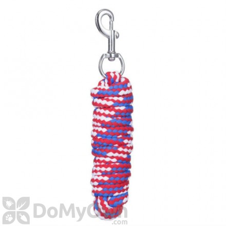 Tough - 1 8 ft. Braided Soft Poly Lead Rope - Red/White/Blue