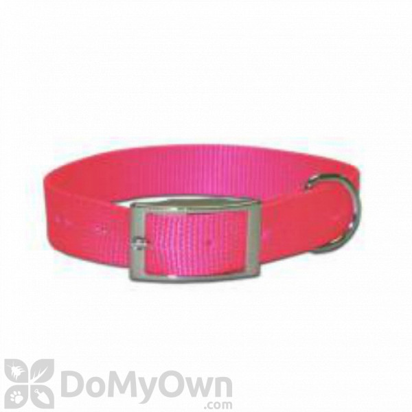 Leather Brothers Regular One - Ply Nylon Collar 5/8 in. x 12 in. - Neon Pink