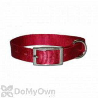 image of Leather Brothers Regular One - Ply Nylon Collar 5/8 in. x 12 in. - Red