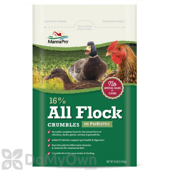 Manna Pro 16% All Flock Crumbles with Probiotics