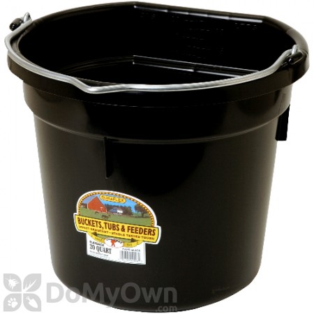 Little Giant Duraflex Flat-Back Plastic Bucket 20 qt. Black