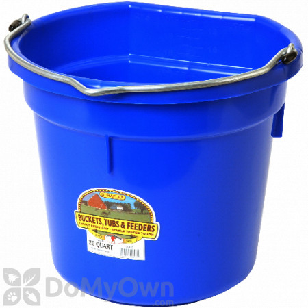 Little Giant Duraflex Flat-Back Plastic Bucket 20 qt. Blue
